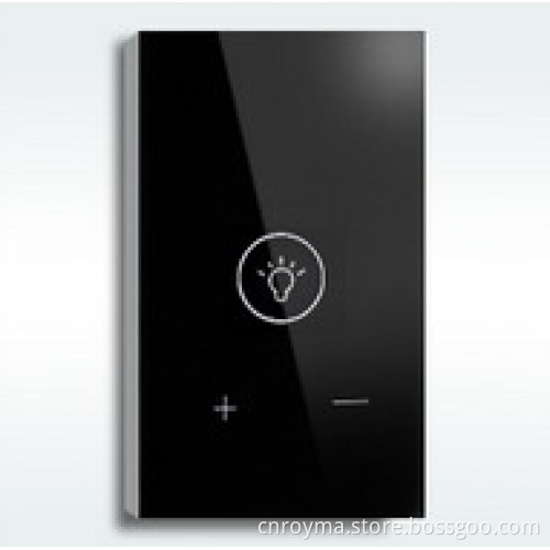 US style, 1 gang dimmer switch with remote control, crystal glass panel with LED indicator,AC110-240V light switch